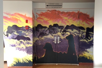 Murale de Chris Caldwell au Centre d’interprétation de la Béringie du Yukon.